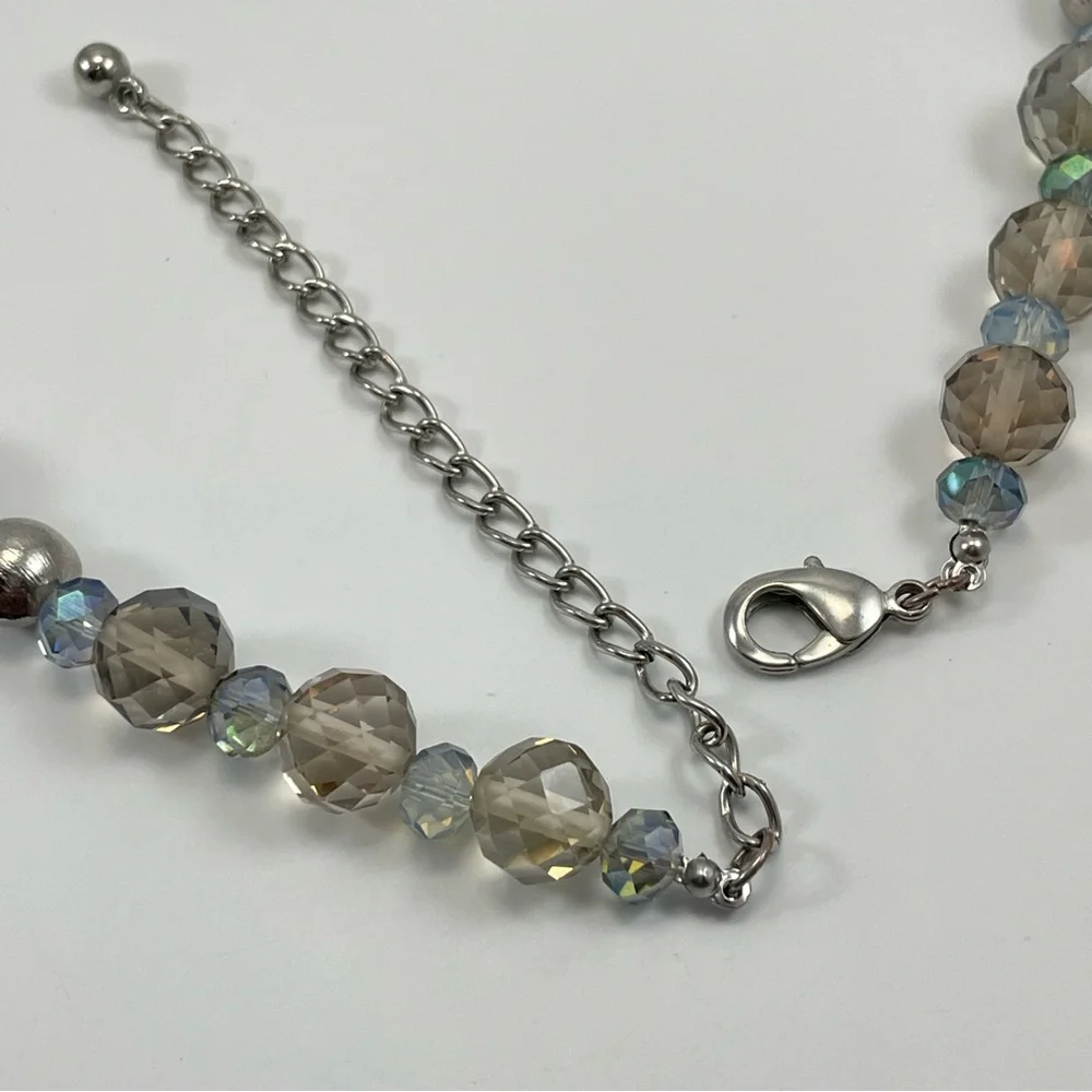 Chunky Bold Glass Beaded Statement Necklace And Earrings Set Stunning Beautiful